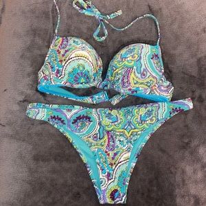 Aerie Blue Paisley Bikini Set